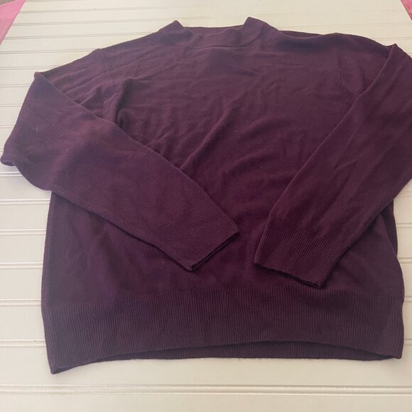 Sag Harbor Turtleneck Sweater Plum 100% Acrylic Size Large Long Sleeve - Picture 9 of 11